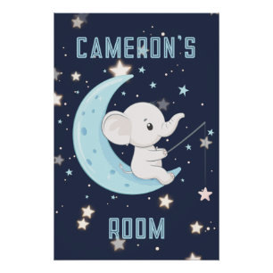 Póster personalizado de elefante bebé pescando 4 e