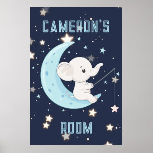 Póster personalizado de elefante bebé pescando 4 e