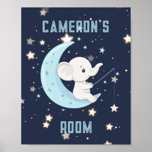 Póster personalizado de elefante bebé pescando 4 e