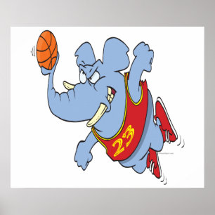 Póster personalizado de elefantes de baloncesto