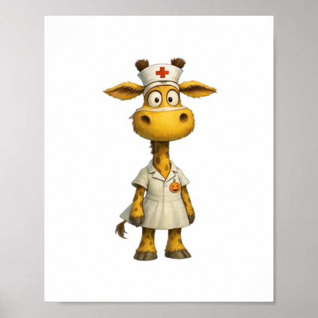Póster Personalizado de enfermería de Giraffe - Héroe de  (Frente)