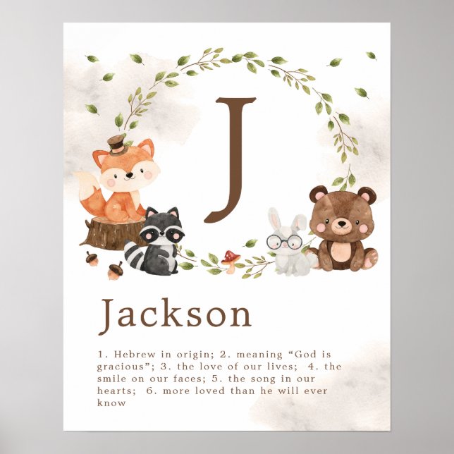 Póster Personalizado de Enfermería de Woodland Poster Mon (Frente)