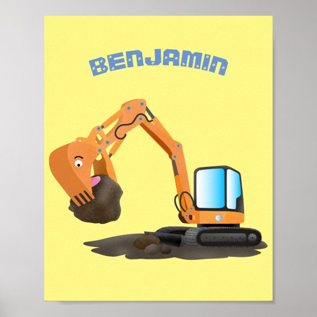 Póster Personalizado de excavadora de naranja cúpula (Frente)