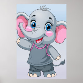 Póster Personalizado de fantasía Poster elefante bebé