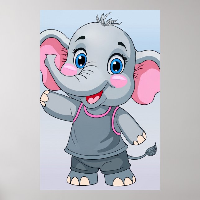 Póster Personalizado de fantasía Poster elefante bebé (Frente)