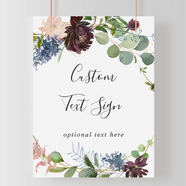 Póster Personalizado de Floral y Verdor Borgoña Rótulo de (Subido por el creador)