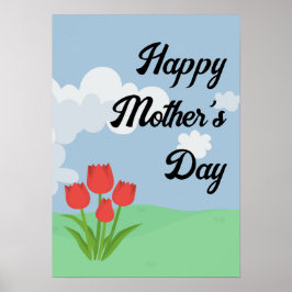 Póster Personalizado de flores animado en el Día de la Ma