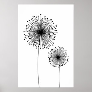 Póster Personalizado de flores de Dandelion moderno Poste