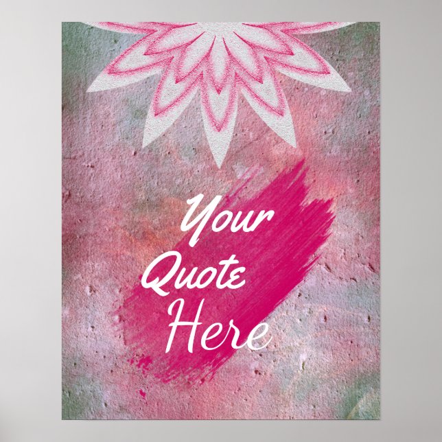 Póster Personalizado de flores Lotus de cita personalizad (Frente)