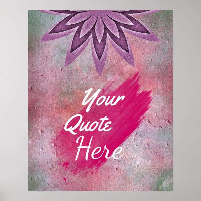 Póster Personalizado de flores Lotus de cita personalizad (Frente)