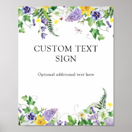 Póster Personalizado de flores silvestres y dibujos anima