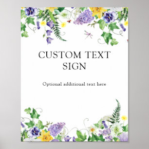 Póster Personalizado de flores silvestres y dibujos anima