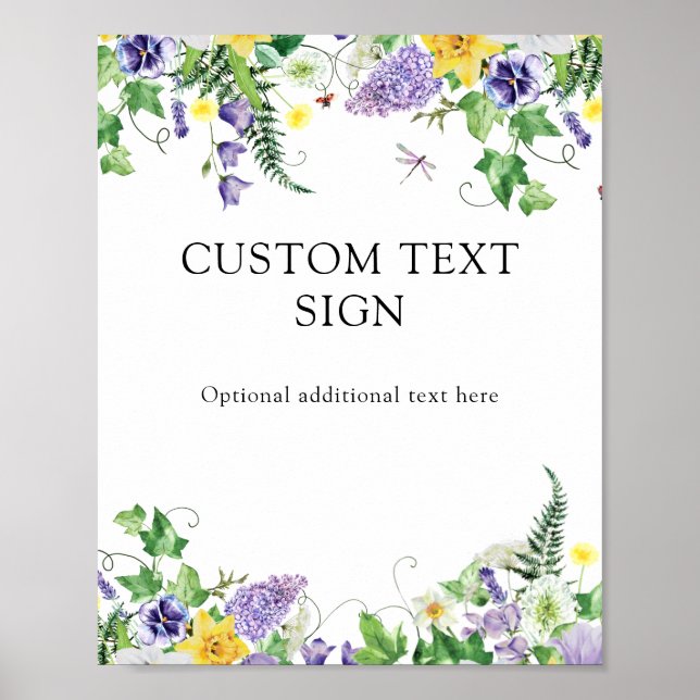 Póster Personalizado de flores silvestres y dibujos anima (Frente)