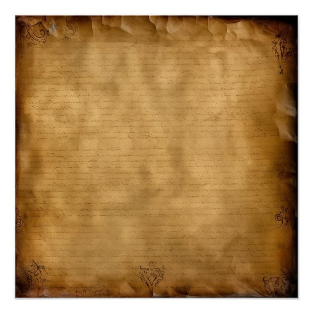 Póster Personalizado de fondo de papel antiguo de pergami (Anverso)