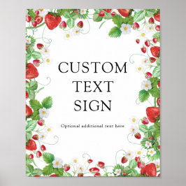 Póster Personalizado de fresa Textos Ducha de novia