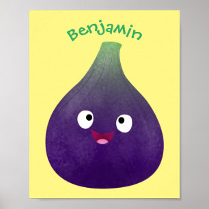 Póster Personalizado de fruta púrpura feliz