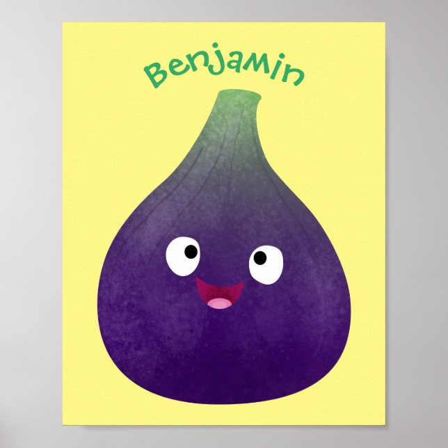 Póster Personalizado de fruta púrpura feliz (Frente)