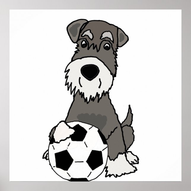 Póster Personalizado De Fútbol De Cute Schnauzer Dog (Frente)