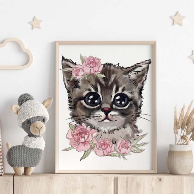 Póster Personalizado de Gatito Bebé Rosa | Impresi (Subido por el creador)