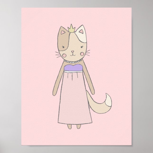 Póster Personalizado de gato chica princesa guardería ros (Frente)
