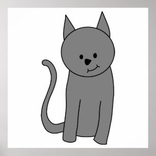 Póster personalizado de gato gris ahumado
