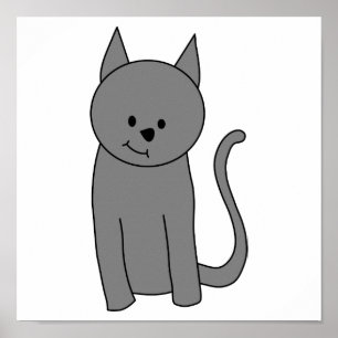 Póster Personalizado de gato gris humeante.