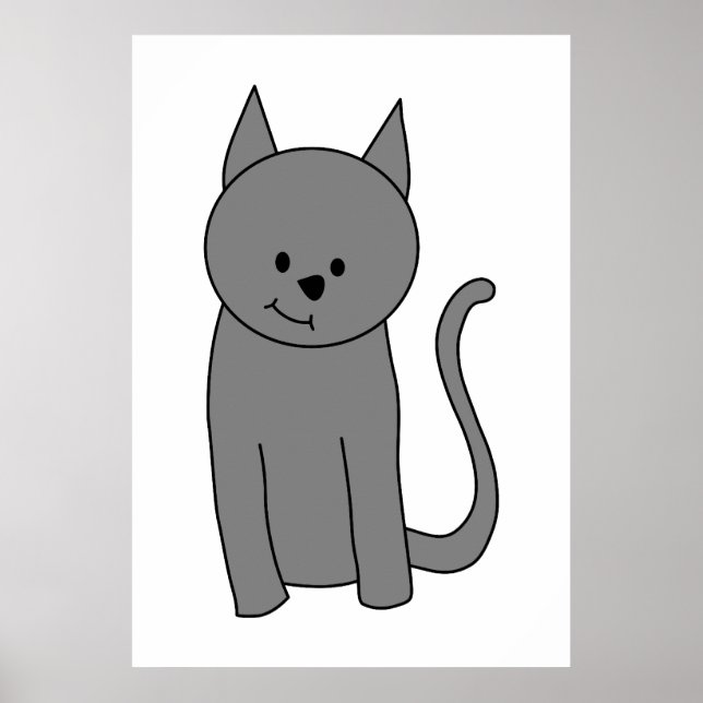 Póster Personalizado de gato gris humeante (Frente)