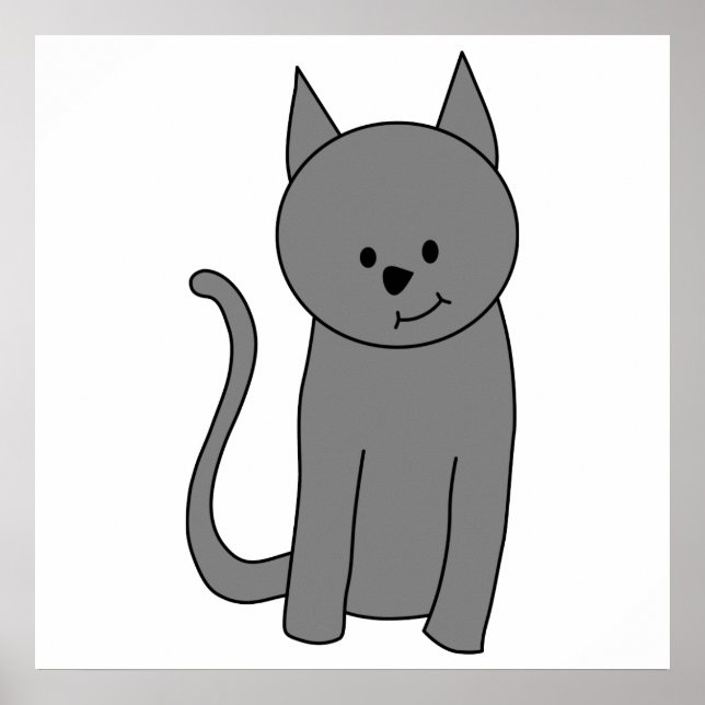 Póster Personalizado de gato gris humeante (Frente)