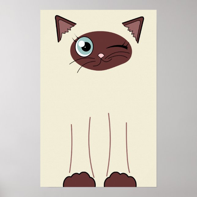 Póster Personalizado de gato siamés lindo y brillante (Frente)