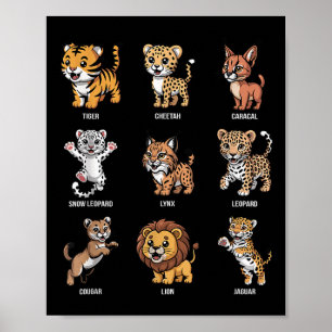 Póster Personalizado de gatos salvajes animales grandes e