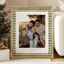 Póster Personalizado de Green Plaid, Poster de Navidades