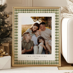 Póster Personalizado de Green Plaid, Poster de Navidades 
