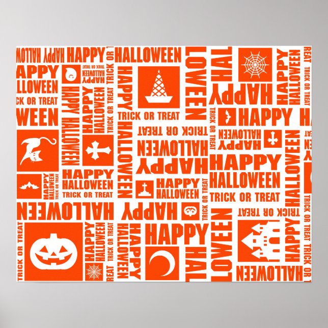 Póster Personalizado de Halloween Guay Naranja de tipogra (Frente)