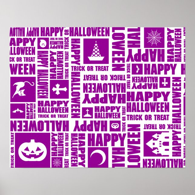 Póster Personalizado de Halloween Guay Whimsical Typograp (Frente)