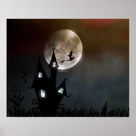 Póster Personalizado de Halloween Guay Whimsical Witch Si