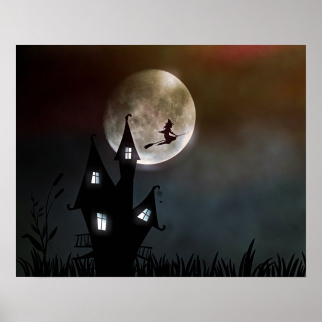 Póster Personalizado de Halloween Guay Whimsical Witch Si (Frente)