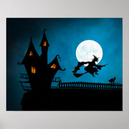 Póster Personalizado de Halloween Guay Whimsical Witch Si