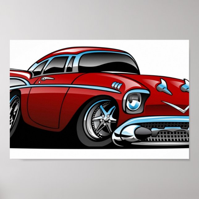 Póster Personalizado de Hot Rod de Classic American 57 (Frente)