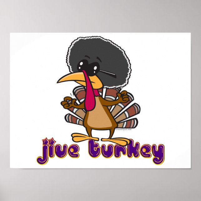 Póster personalizado de jive turkey divertido con texto (Frente)
