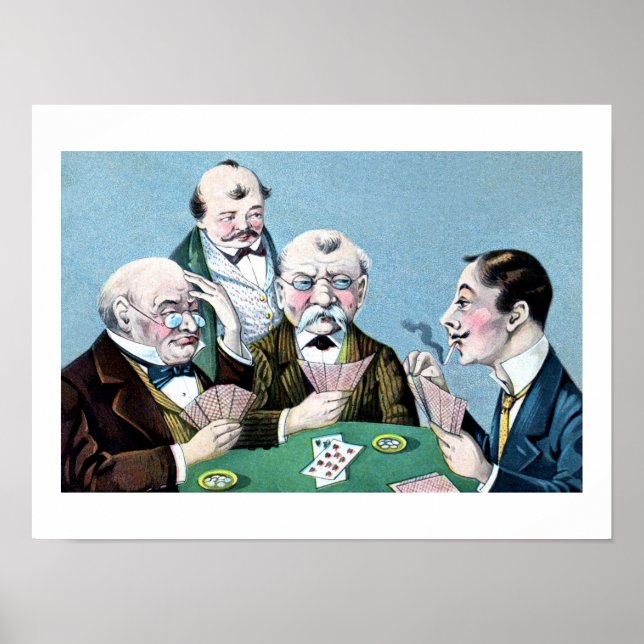 Póster Personalizado de jugadores de cartas divertidos de (Frente)