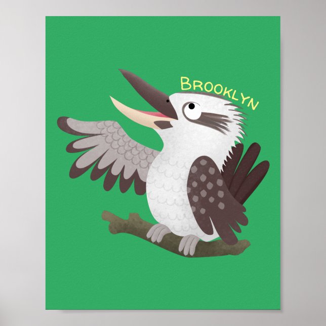 Póster Personalizado de kookaburra gracioso (Frente)