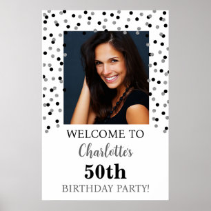 Póster Personalizado de la fiesta de cumpleaños Black Sil