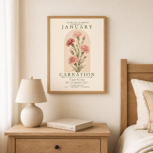 Póster personalizado de la flor de nacimiento de e