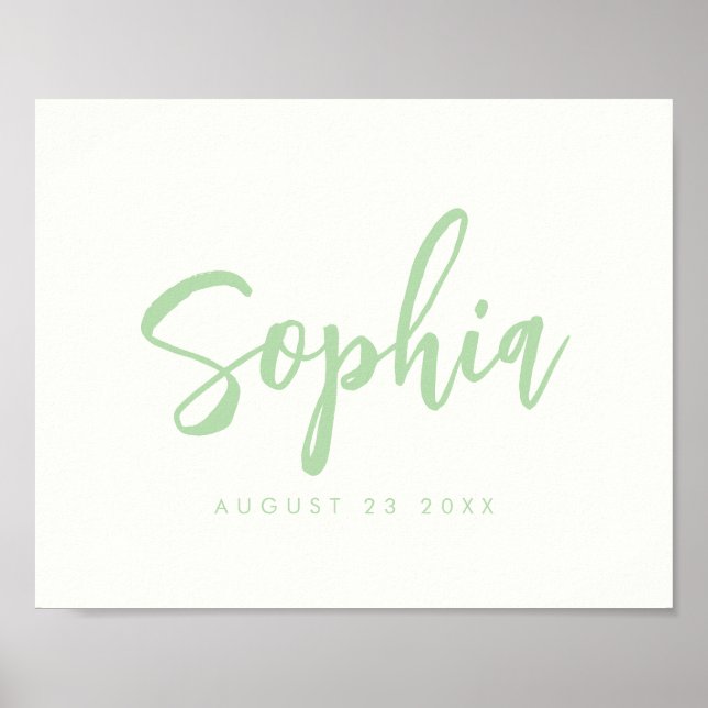 Póster Personalizado de la habitación del niño nombre del (Frente)