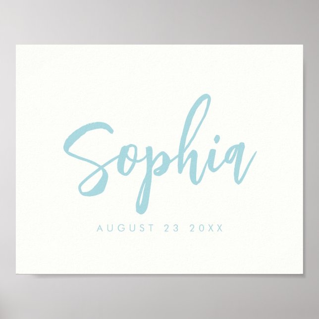 Póster Personalizado de la habitación del niño nombre del (Frente)