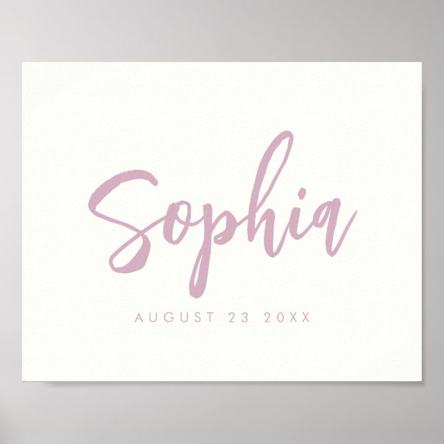 Póster Personalizado de la habitación del niño nombre del (Frente)