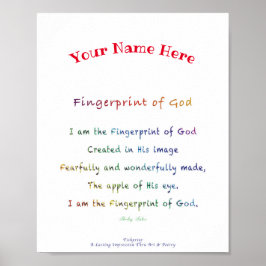 Póster Personalizado de la Huella Dactilar de Dios