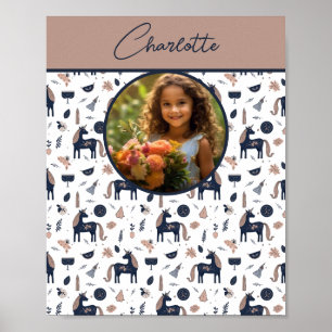 Póster Personalizado de la Marina de Guerra Beige-Unicorn