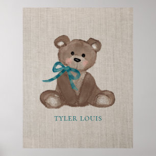 Póster personalizado de Little Louie Teddy Bear