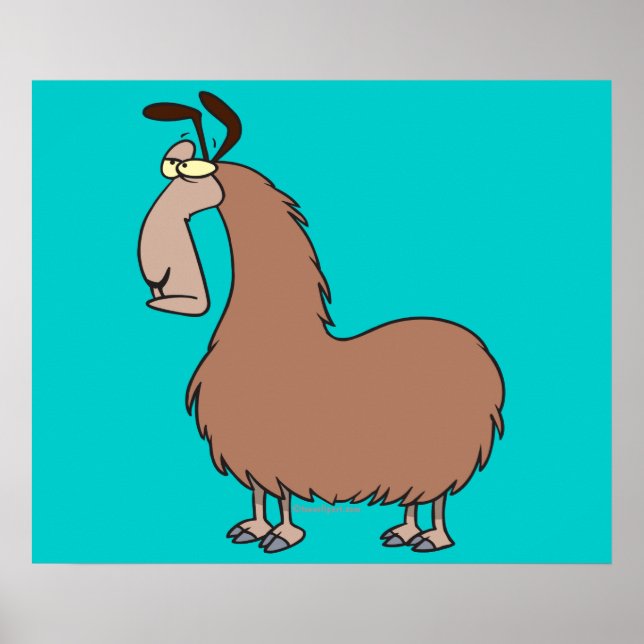 Póster personalizado de llama tonta (Frente)